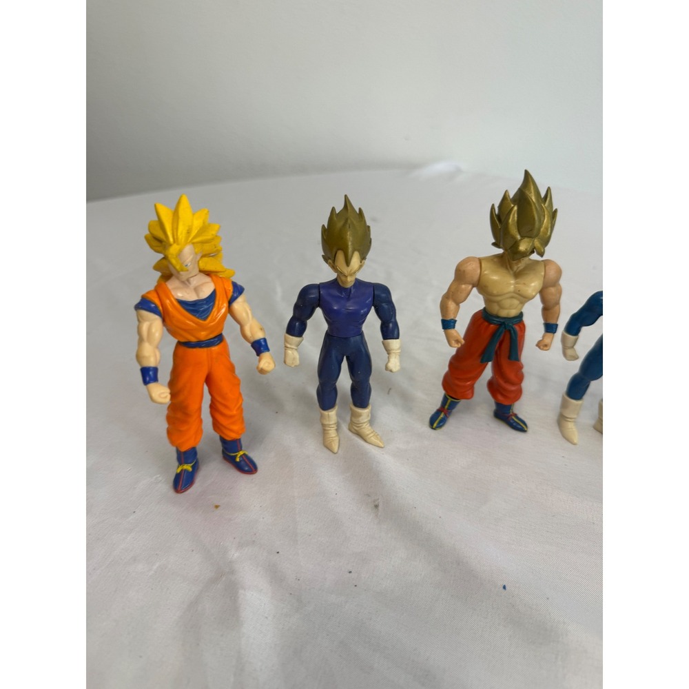 Dragon Ball Z Action Figure Lot Super Saiyan Goku Vegeta SS4 Silver Tone 6pc - Picture 5 of 6